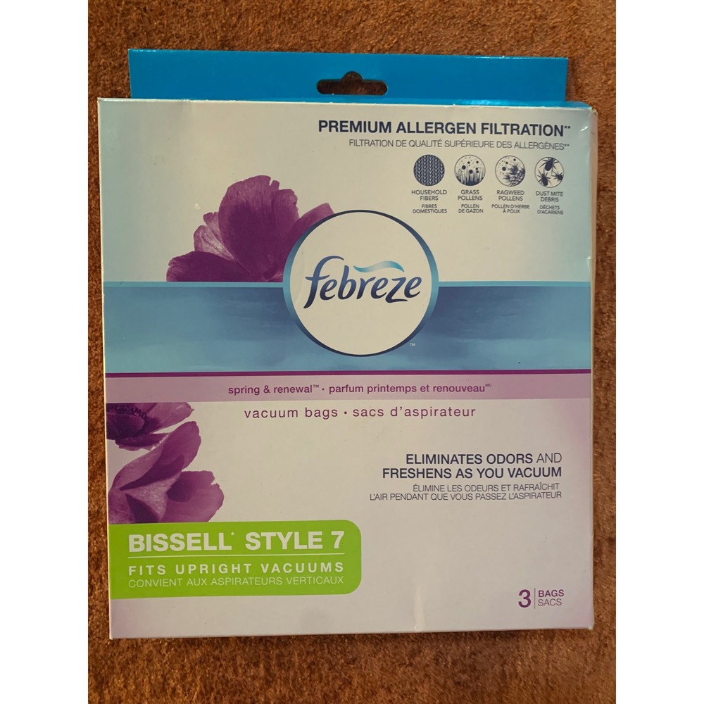 Febreze Bissell Style 7 Vacuum Bags‎ Spring Renewal 3 Pack 17F93 Allergen Filter
